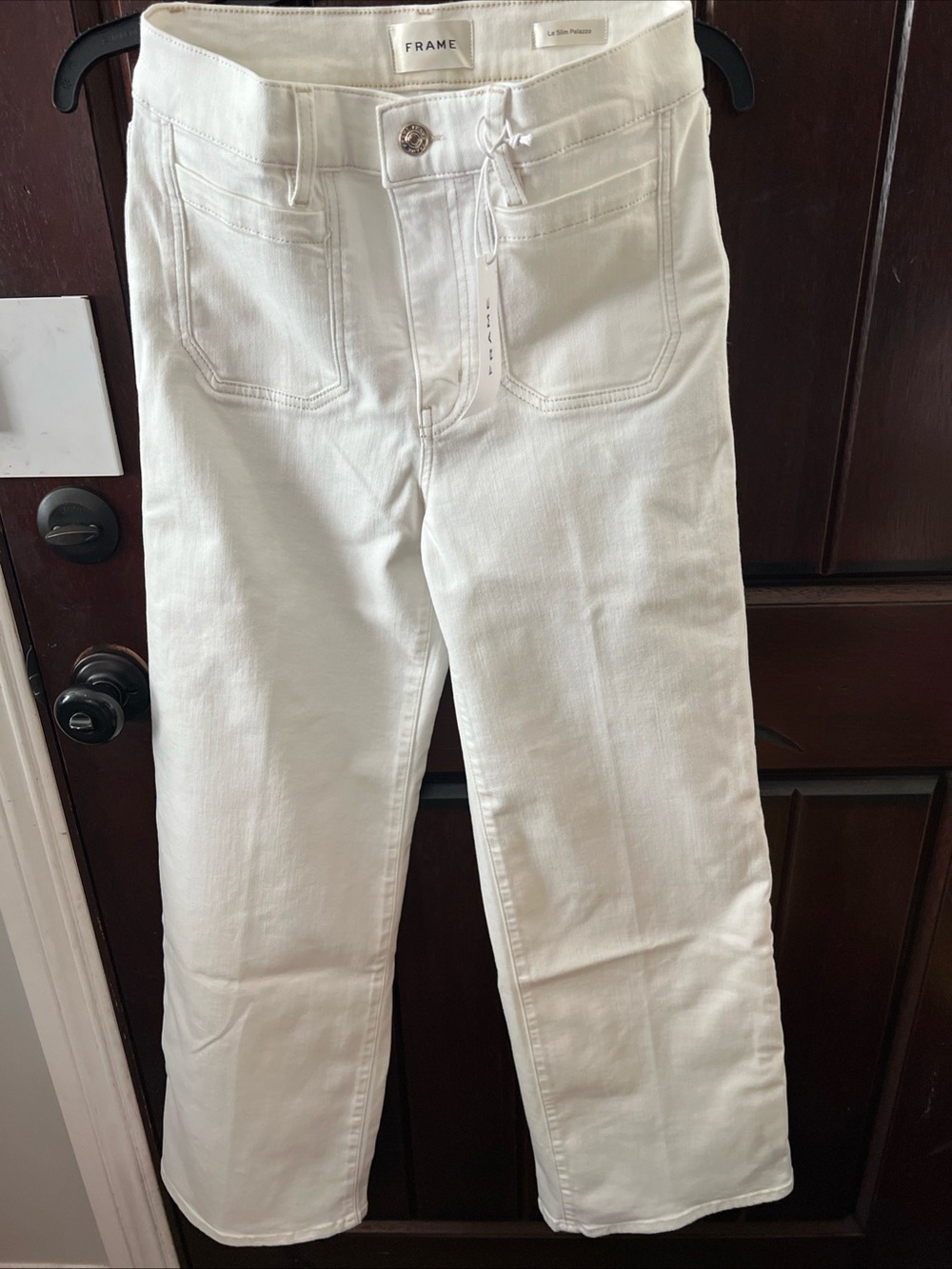 Frame Denim Women's slim palazzo modernist pocket Jeans AU natural clean